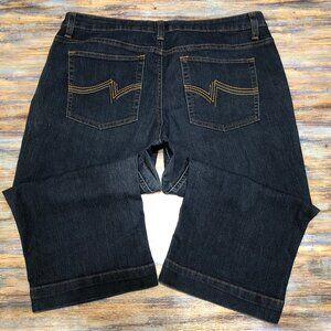 Merona Jeans Crop Capris Mid Rise Distressed Blue Womens Size 14R Fit 4